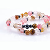 Pulsera Japa Mala 45 Cuentas Códigos Sagrados Cuarzo Cherry