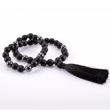 Japa Mala 45 Cuentas Códigos Sagrados Onix / Hematita